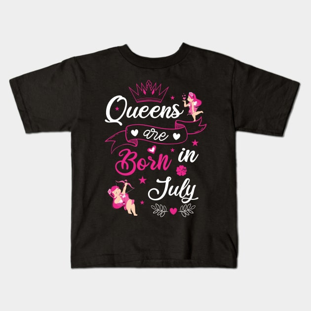 Queens are born in July Kids T-Shirt by artdise